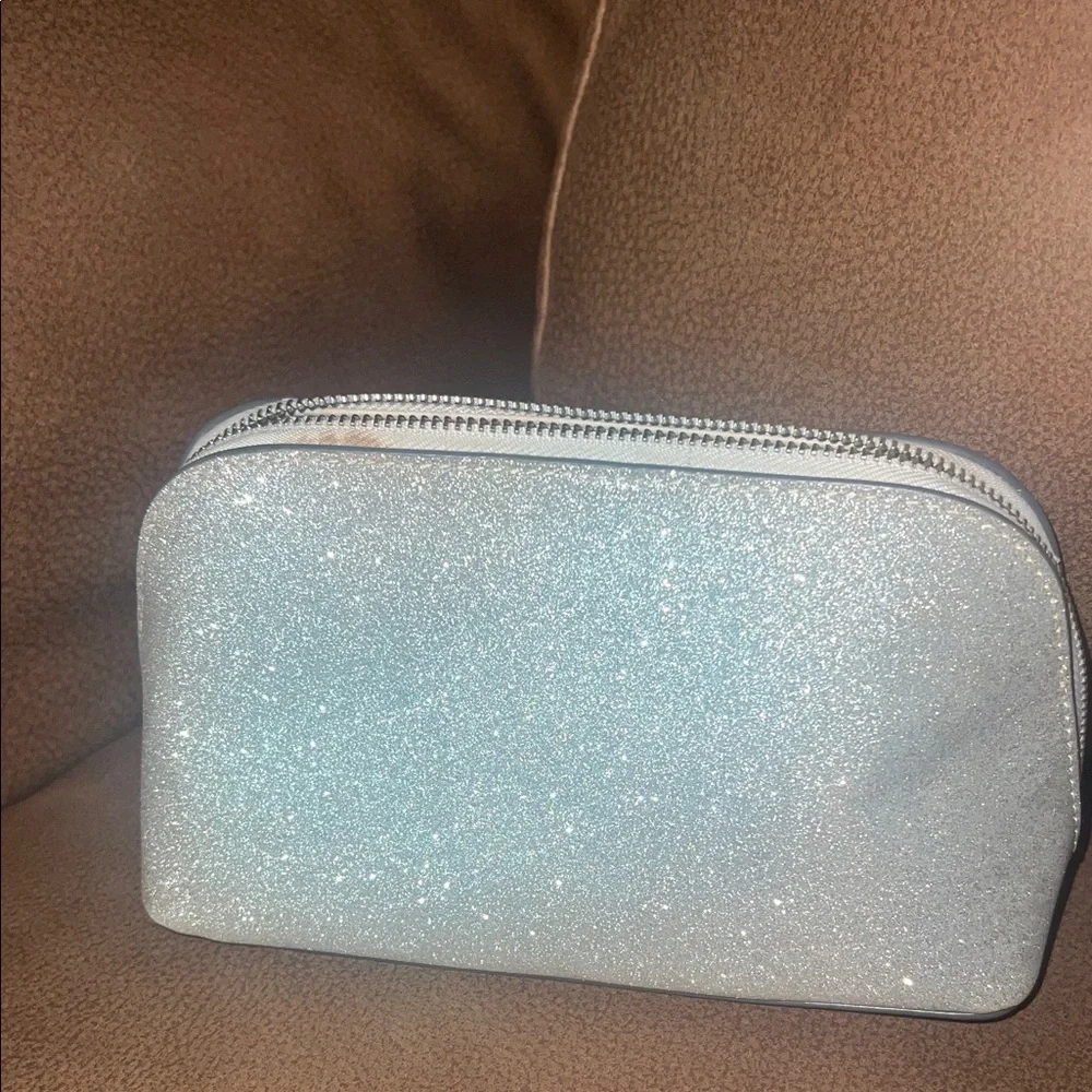 kate spade Silver Glitter Dome Cosmetic Case